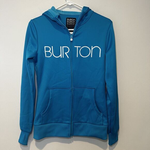 Burton Dryride Turquoise Blue Full Zip Fleece‎ Hoodie Small Outdoor Ski Skater - Picture 1 of 7